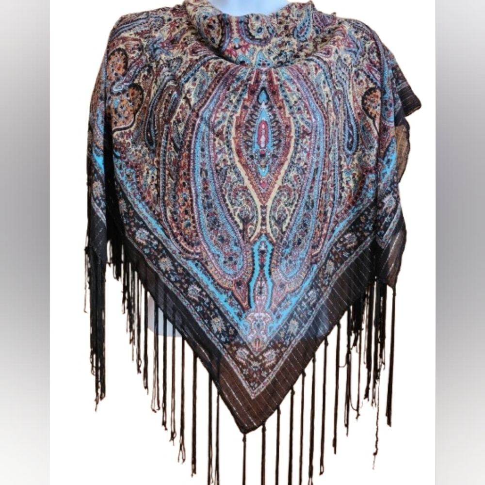India Bohemian Paisley Fringe Shawl Cotton